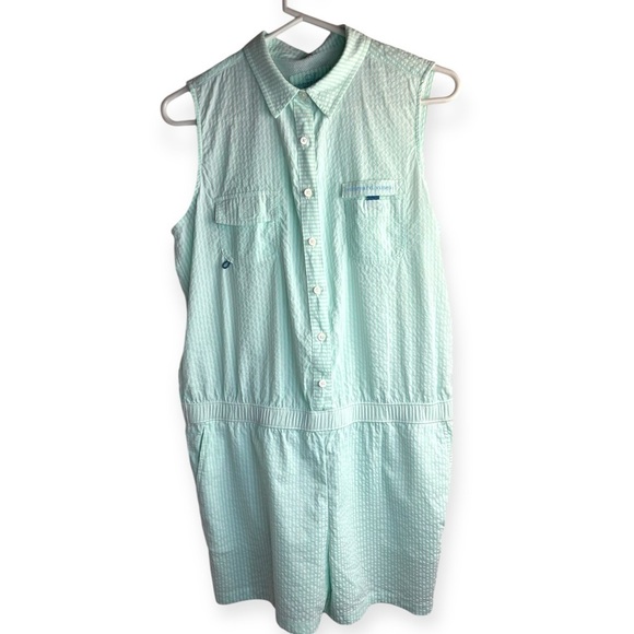Vineyard Vines Performance Seersucker Harbor Romper - Picture 1 of 14